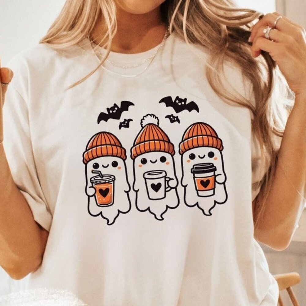 Coffee Shirt  Ghost Shirt Cute Ghost Tshirt
